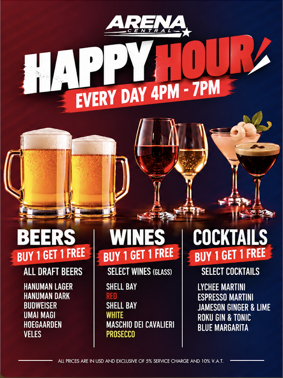 Arena Central Happy Hour