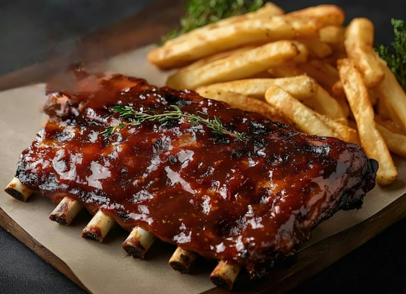 Papa slow-cooked BBQ ribs